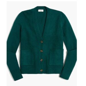 J. Crew Factory Academic Green Super Soft Cardigan Sweater, XS